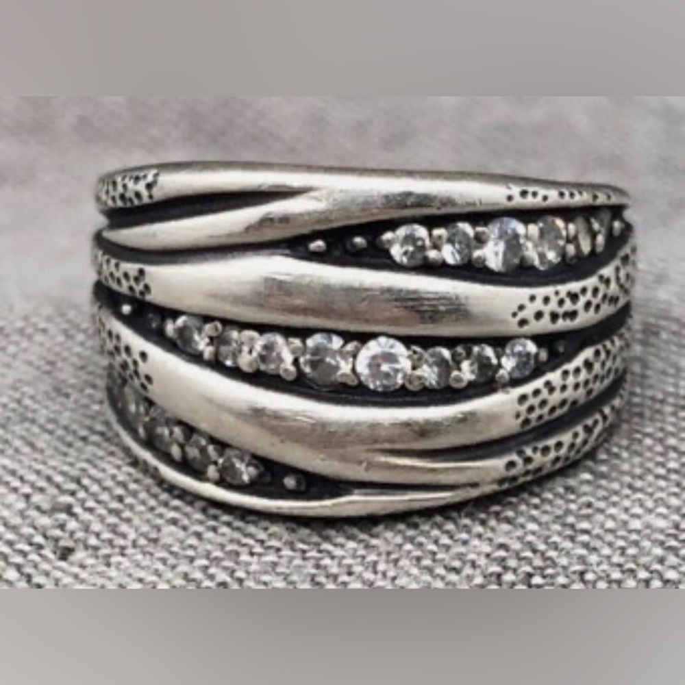 Silpada Sterling Silver Organics with Cubic Zirconia Ring (7)